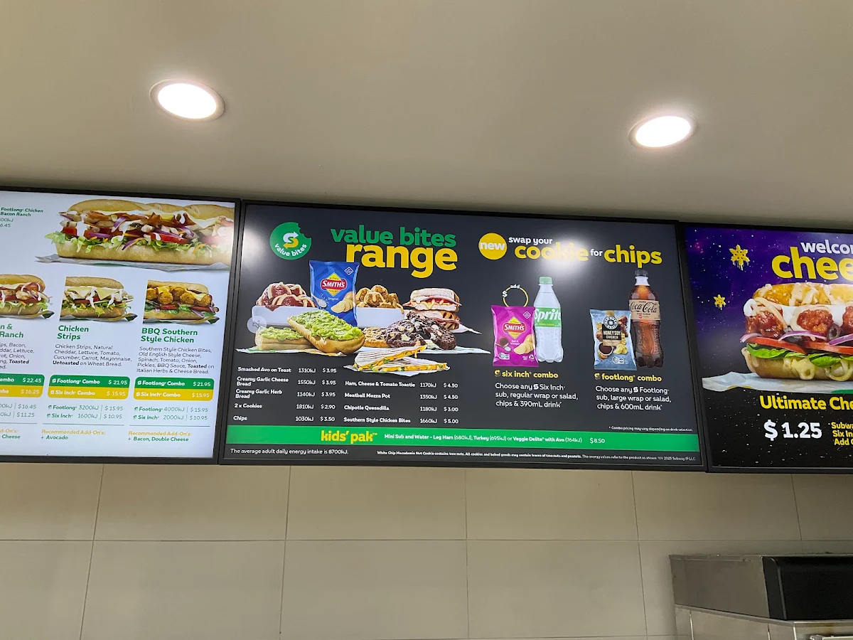 Menu, Subway