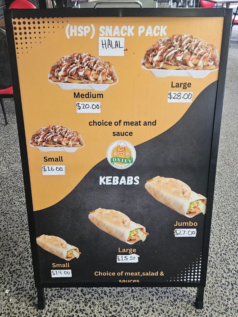 Menu, Oxley Kebabs