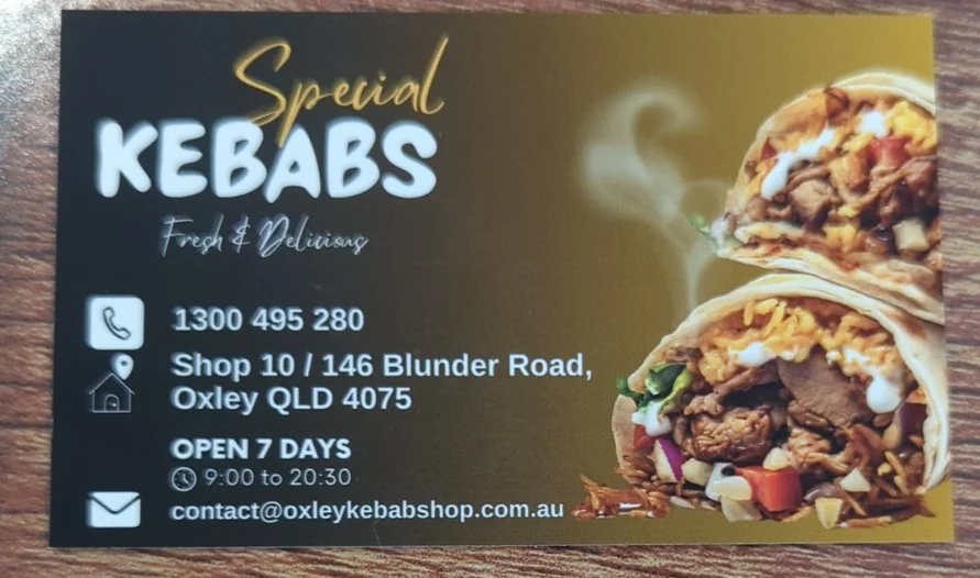 Menu, Oxley Kebabs