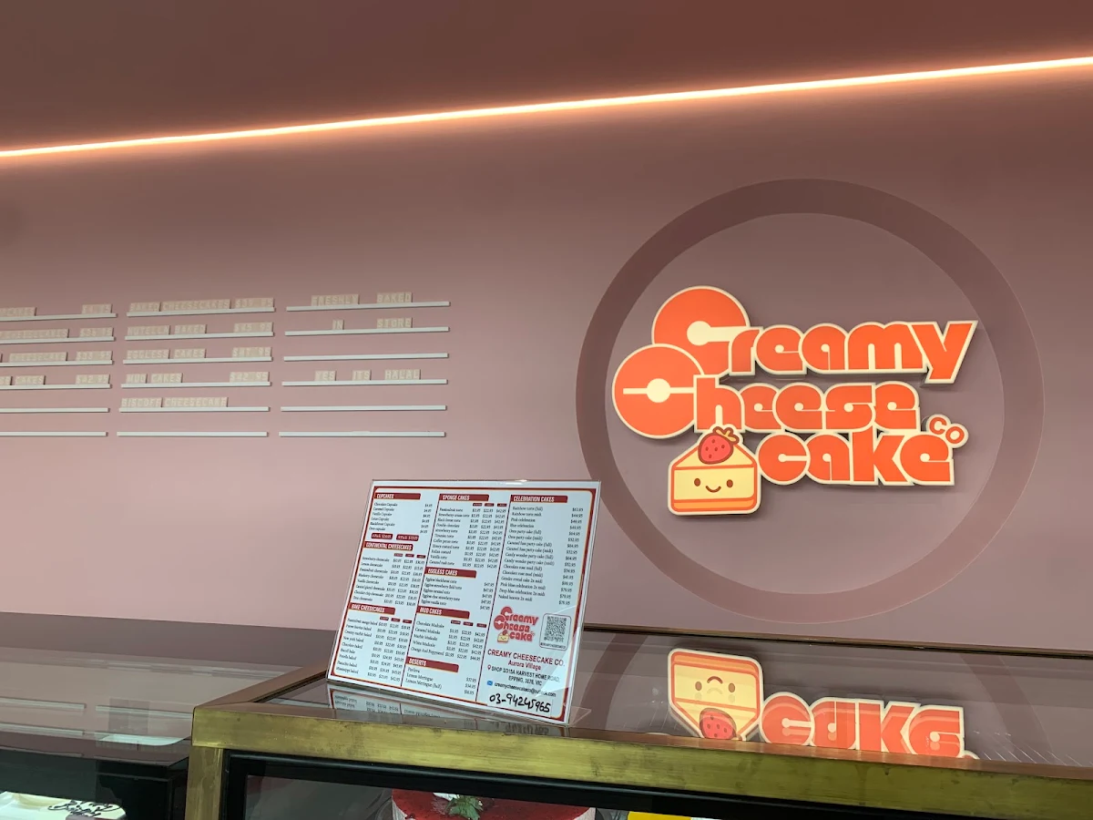 Menu, Creamy Cheesecake Co