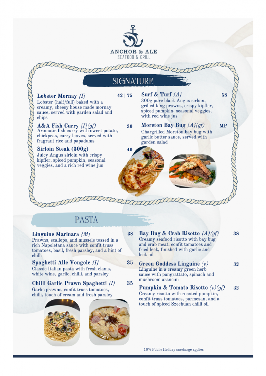 Menu, Anchor & Ale
