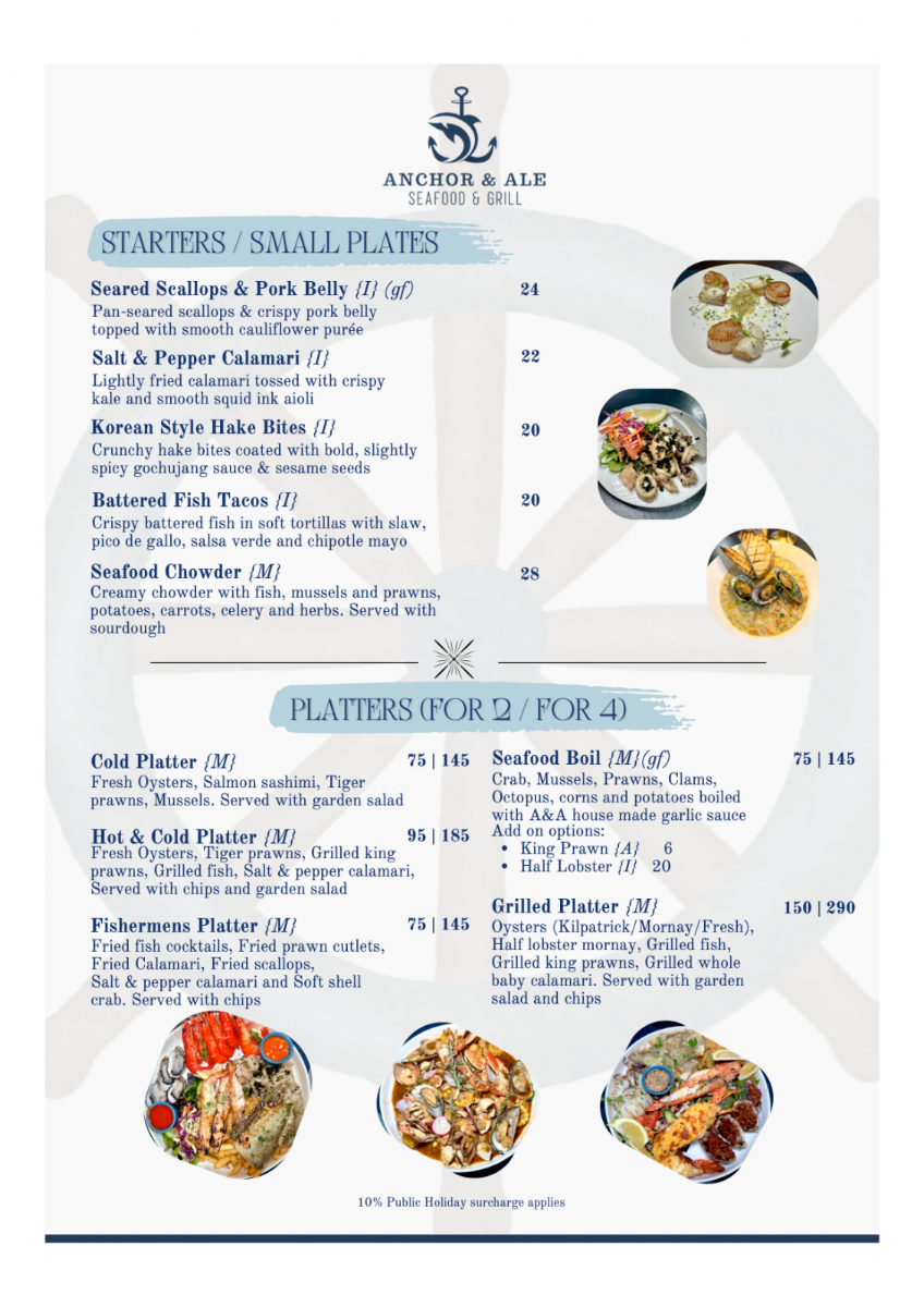 Menu, Anchor & Ale