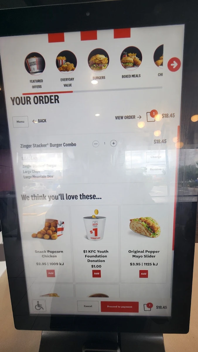 Menu, KFC Craigieburn