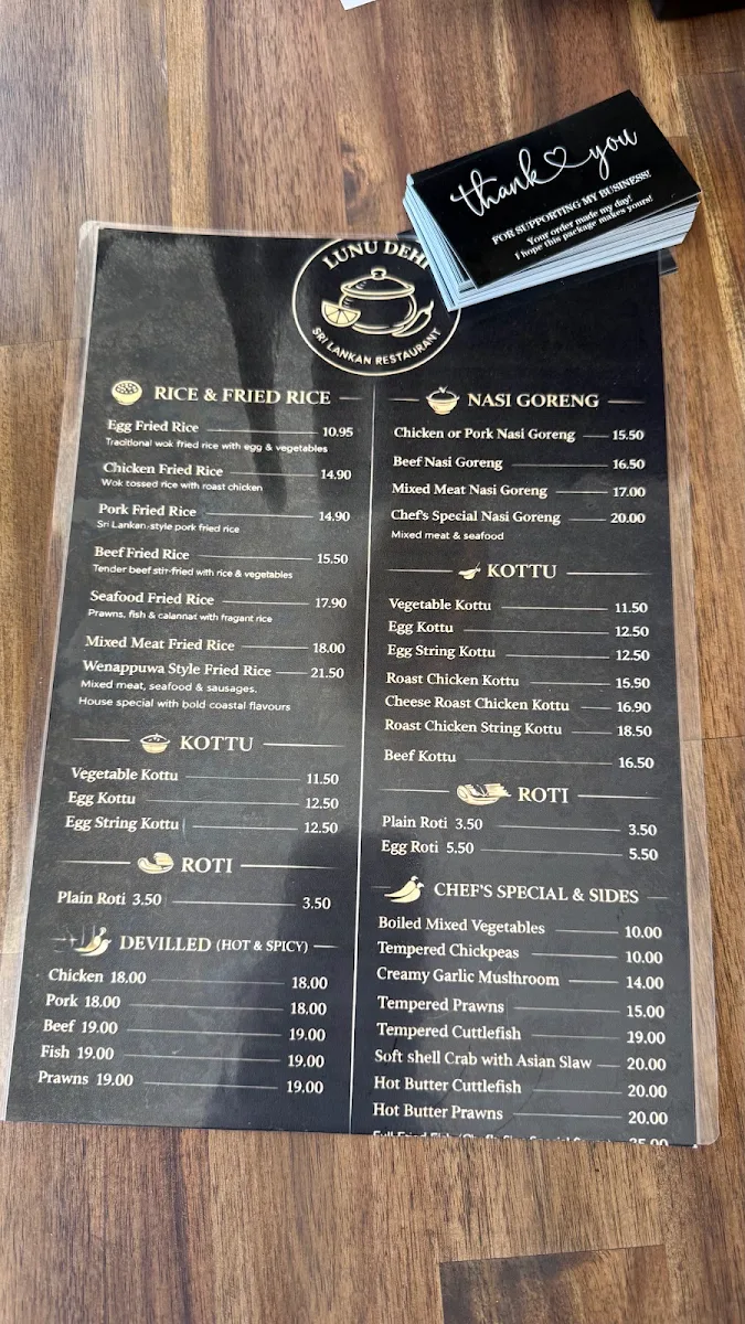 Menu, Lunu Dehi 🍋🍴