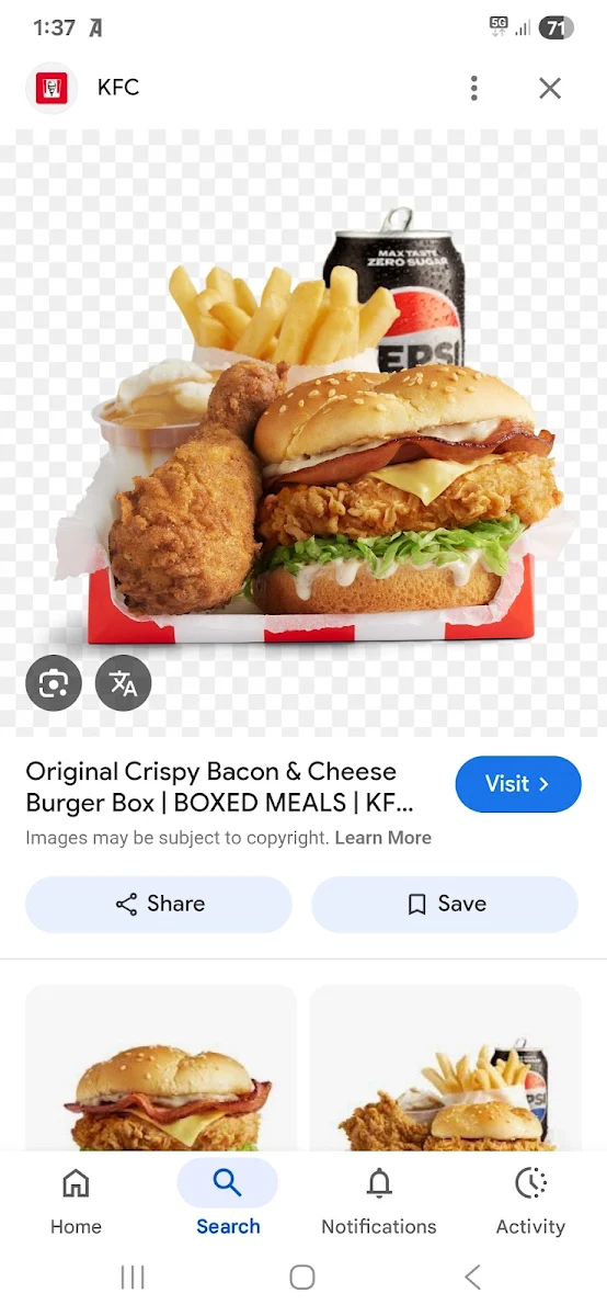 Menu, KFC Mona Vale