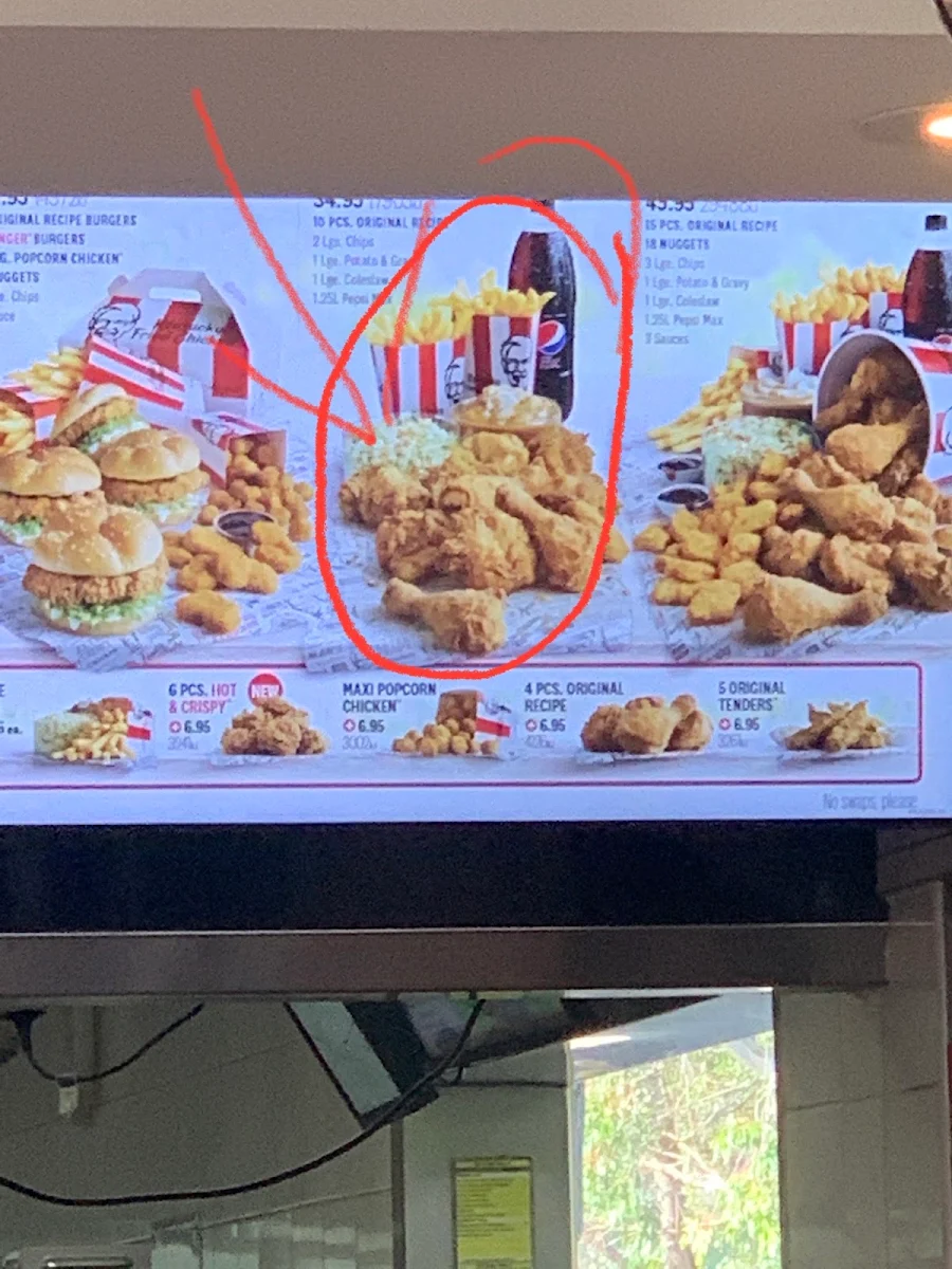 Menu, KFC Mona Vale