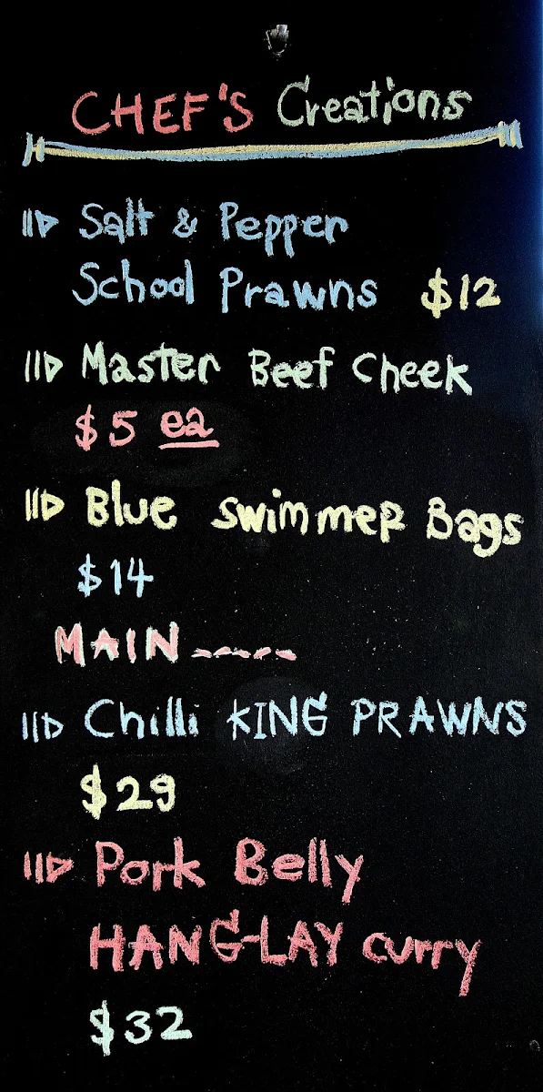 Menu, Yok Thai Restaurant