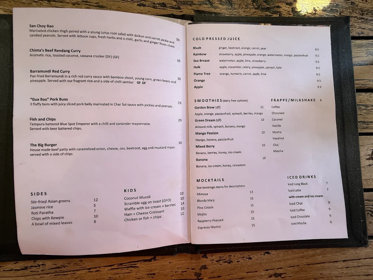 Menu, Chinta
