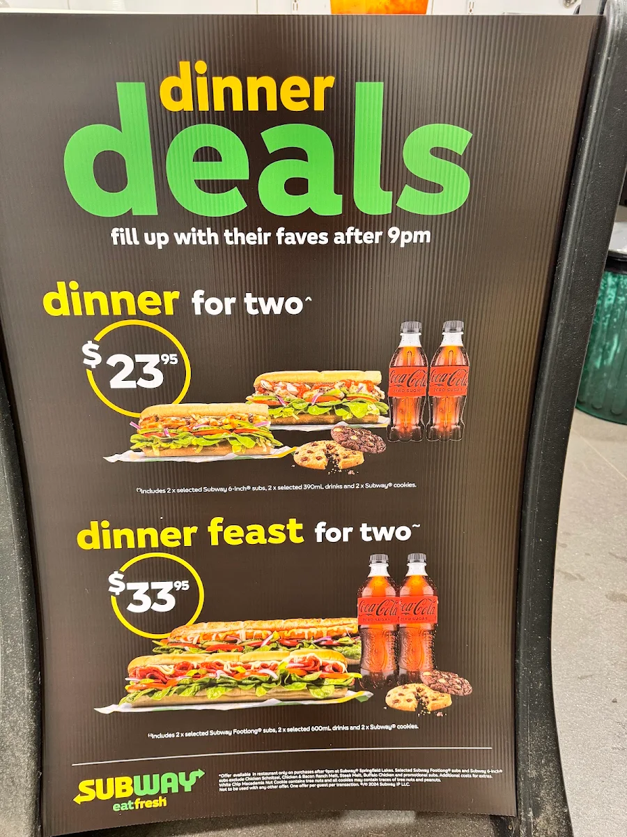 Menu, Subway