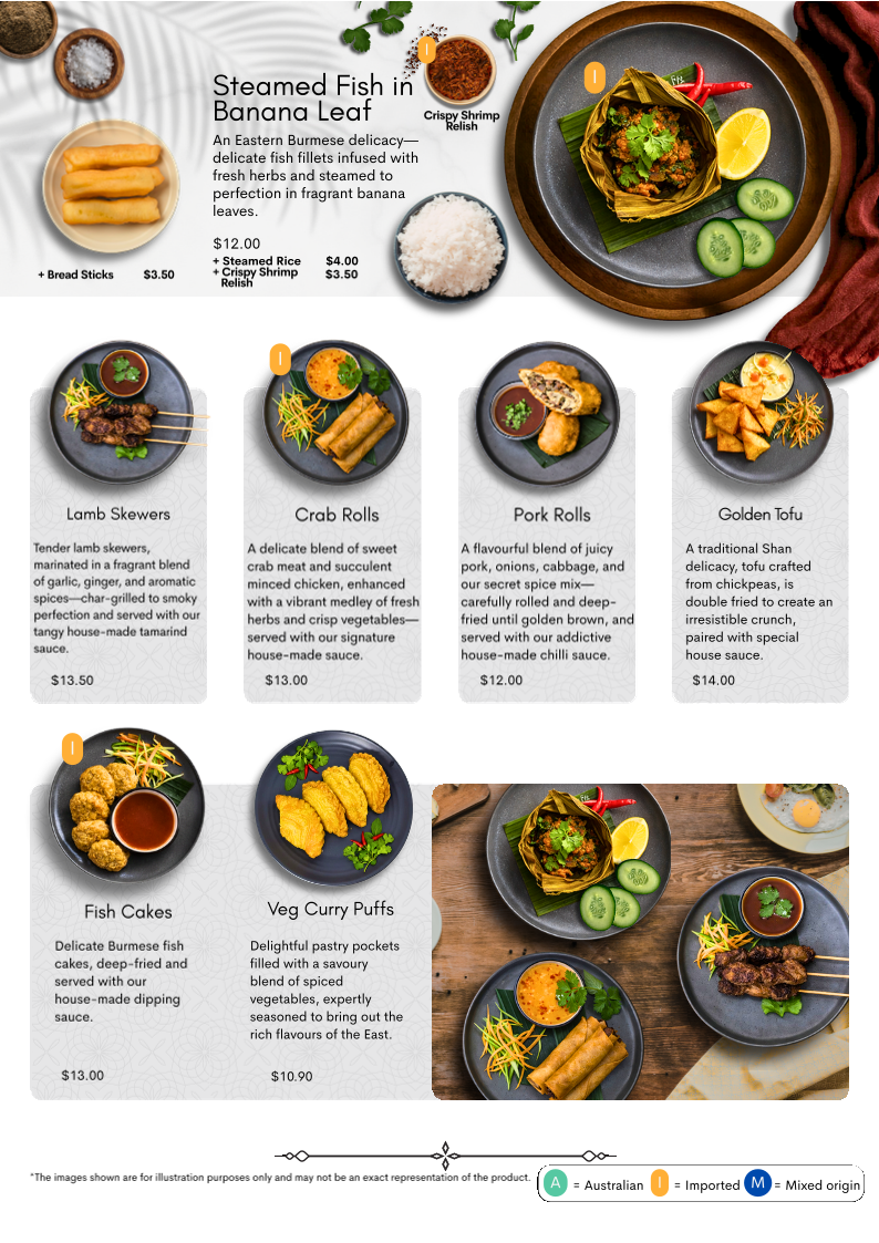 Menu, Blue Heaven