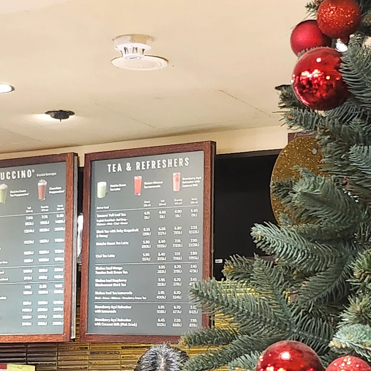 Menu, Starbucks QVB