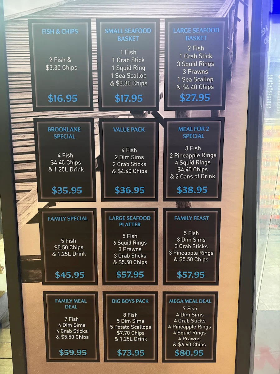 Menu, Brooklane Fish Bar
