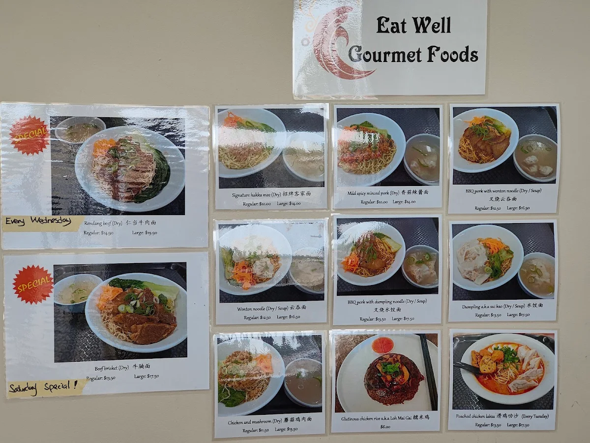 Menu, Eat Well Gourmet Foods