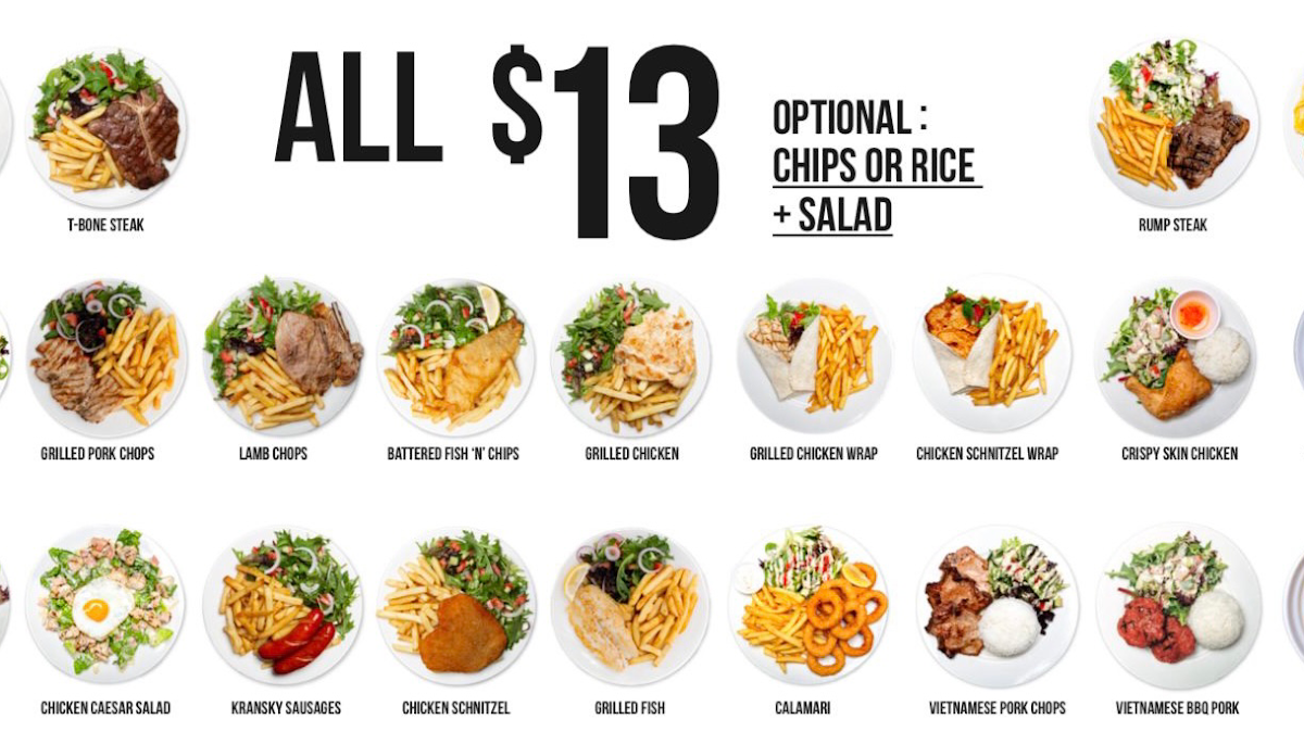 Menu, Mr B Eatery