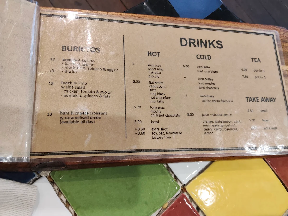 Menu, Little Willy's