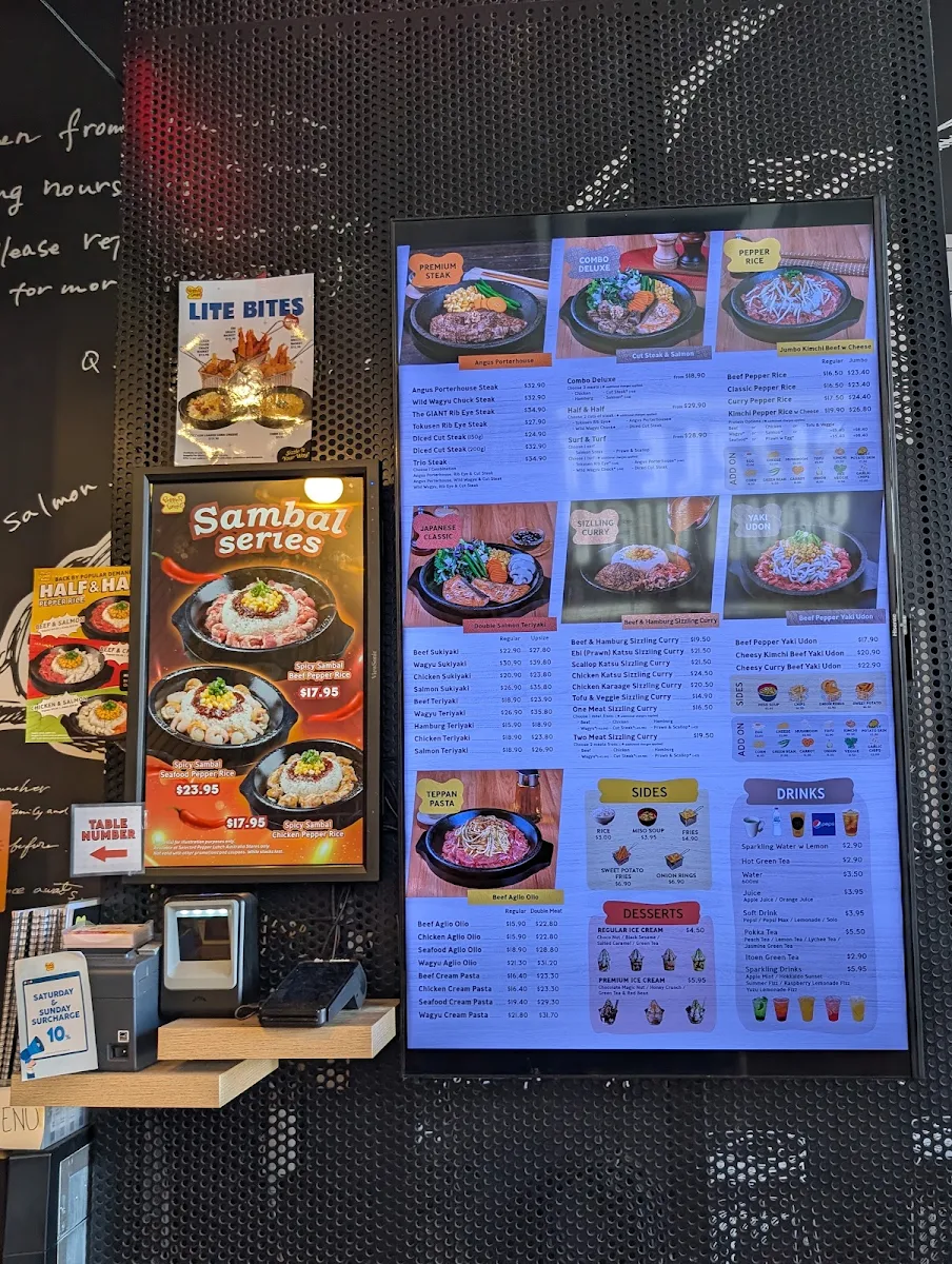 Menu, Pepper Lunch Sunnybank