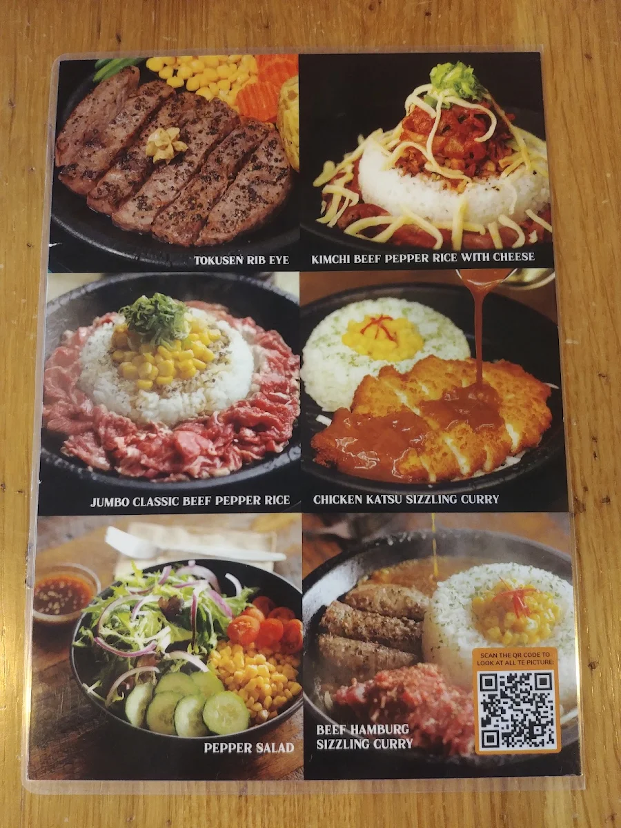 Menu, Pepper Lunch Sunnybank