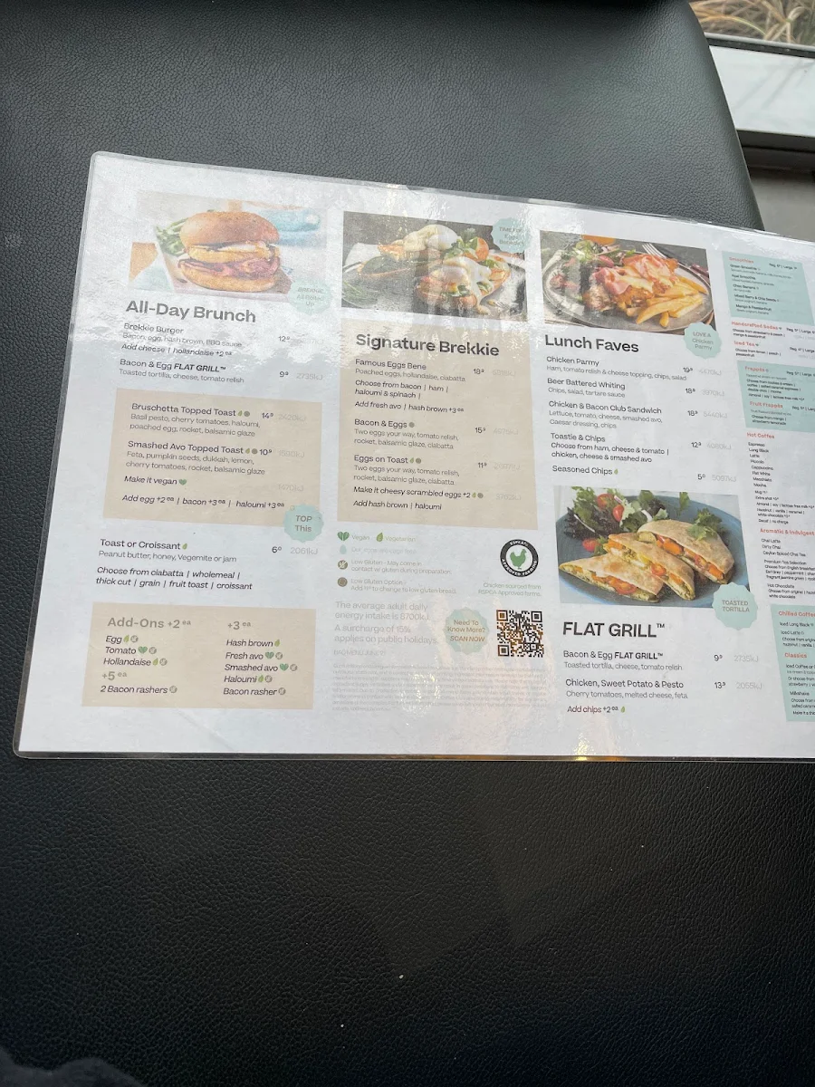 Menu, The Coffee Club Café - BNE Service Centre