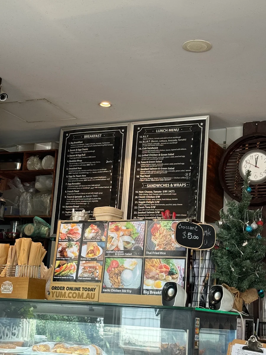 Menu, Canvas Cafe