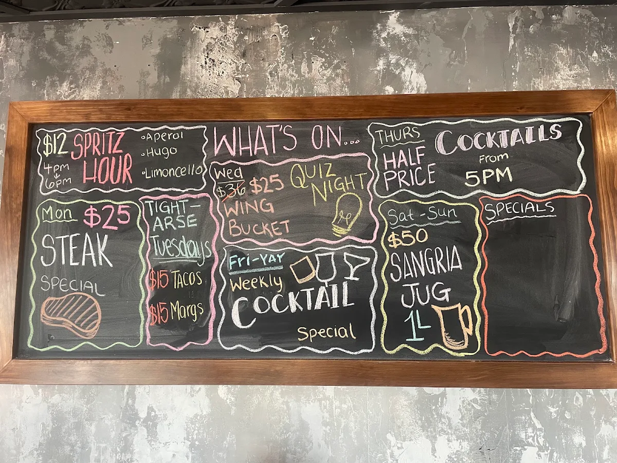 Menu, Bad Apples Bar