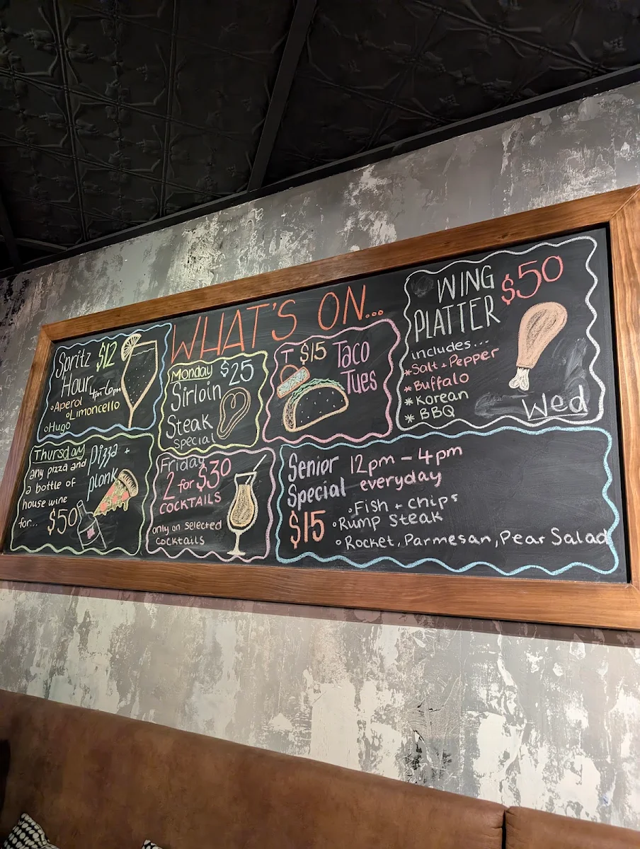 Menu, Bad Apples Bar
