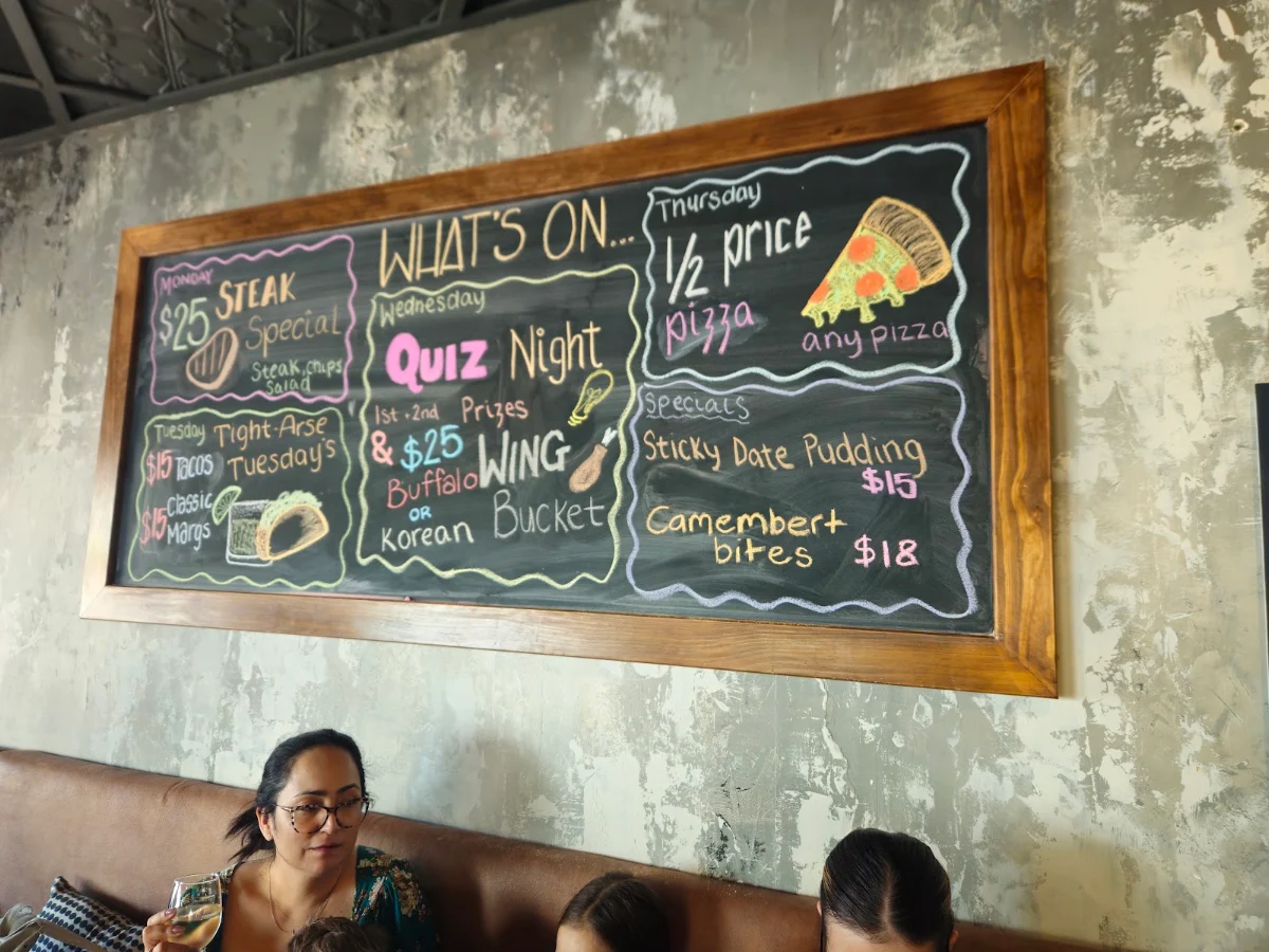 Menu, Bad Apples Bar