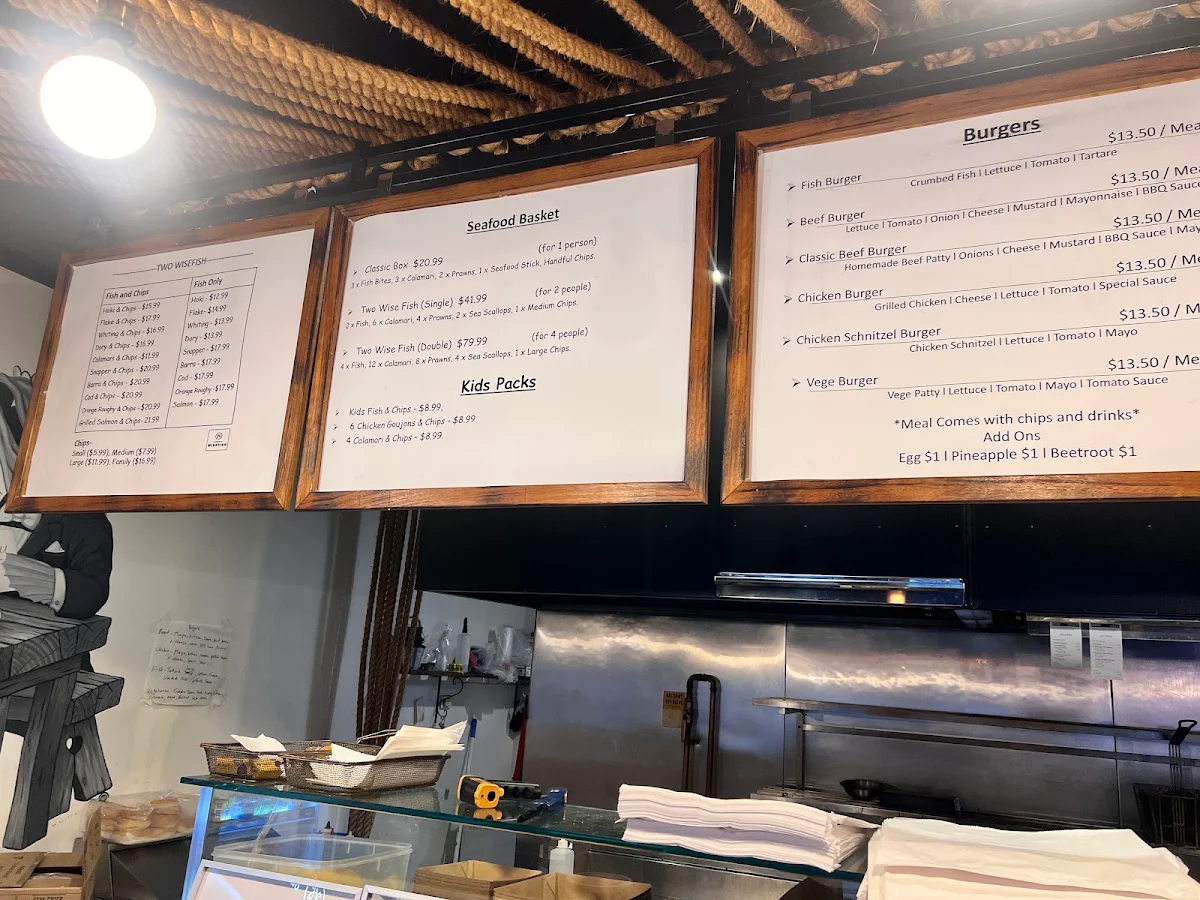 Menu, Two Wise Fish