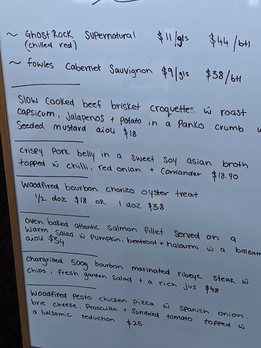 Menu, The Beach House