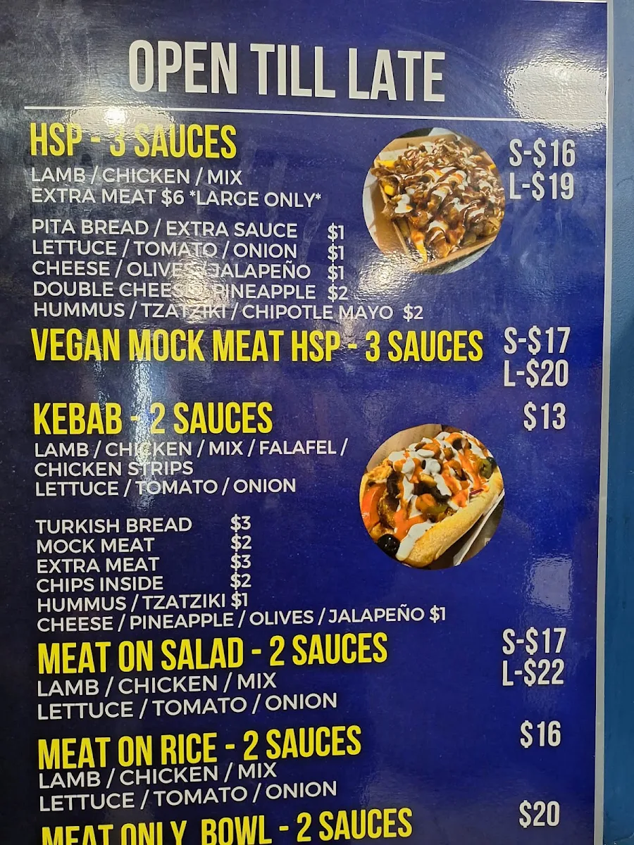 Menu, K For Kebab