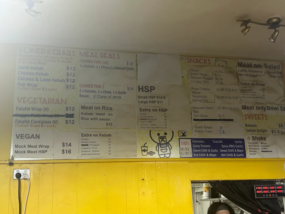 Menu, K For Kebab