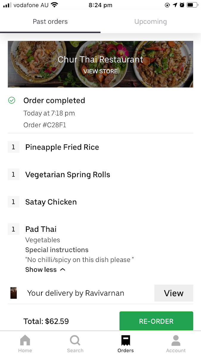 Menu, Chur Thai Restaurant