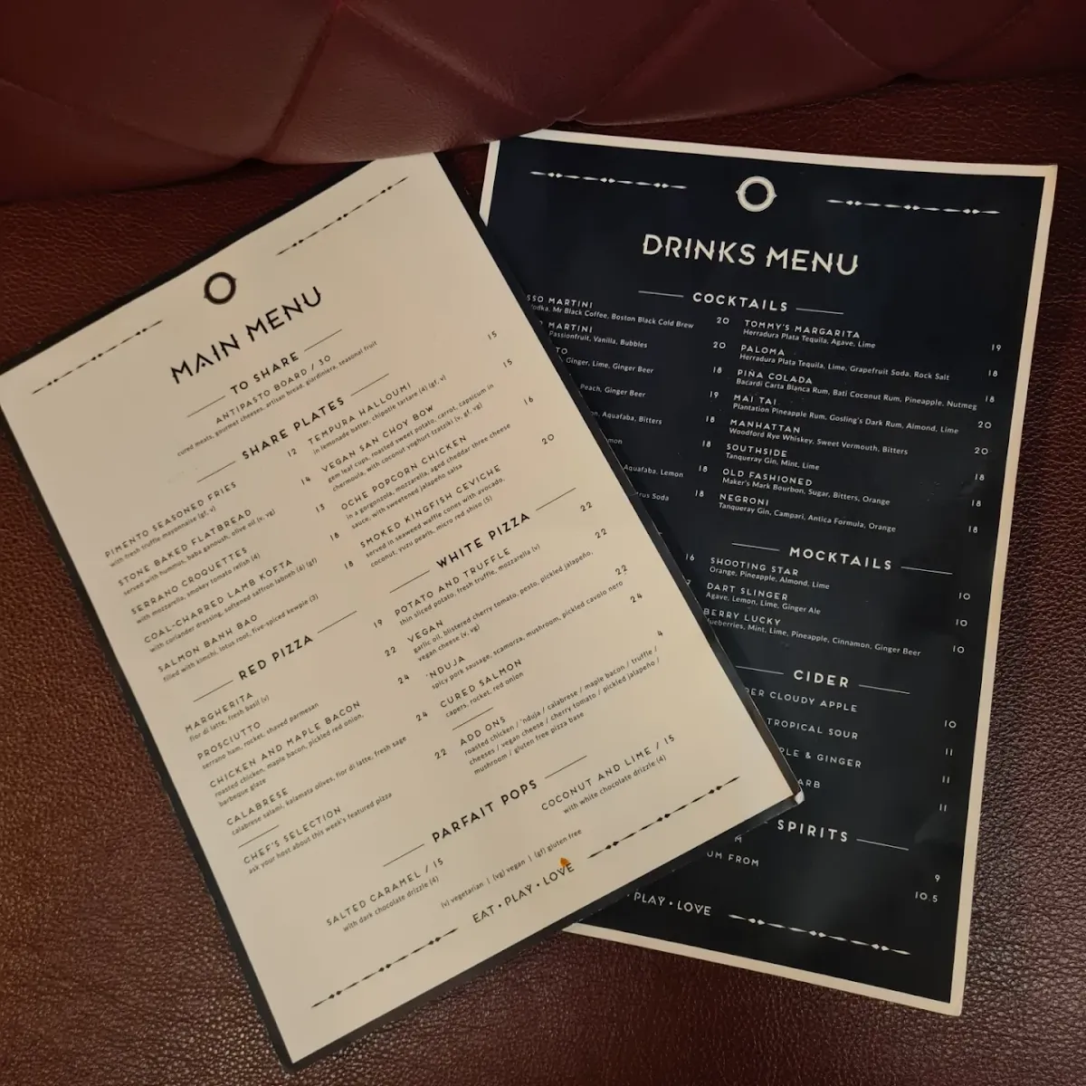 Menu, Oche Brisbane