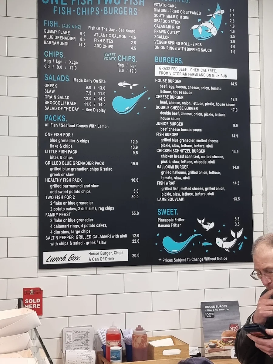 Menu, One Fish Two Fish
