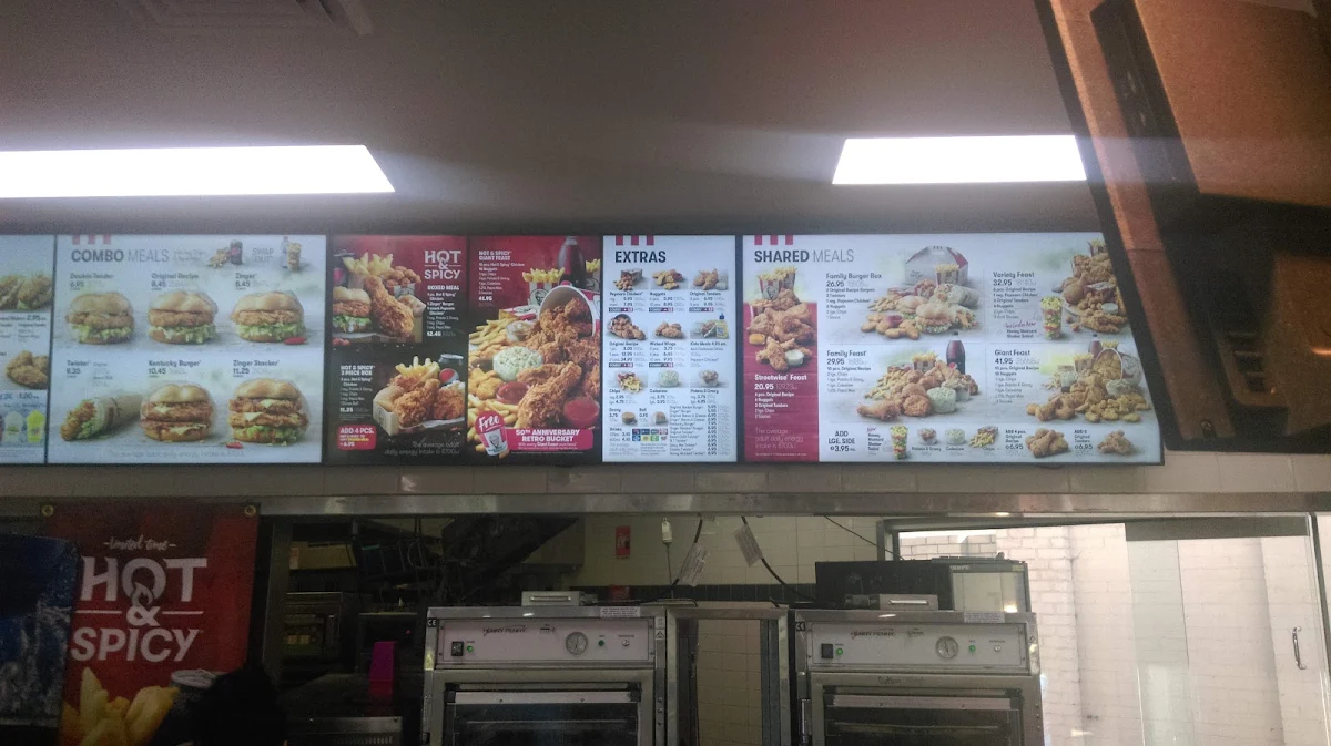 Menu, KFC Colac