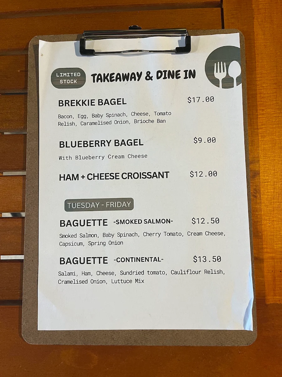 Menu, Cloud Eleven Restaurant