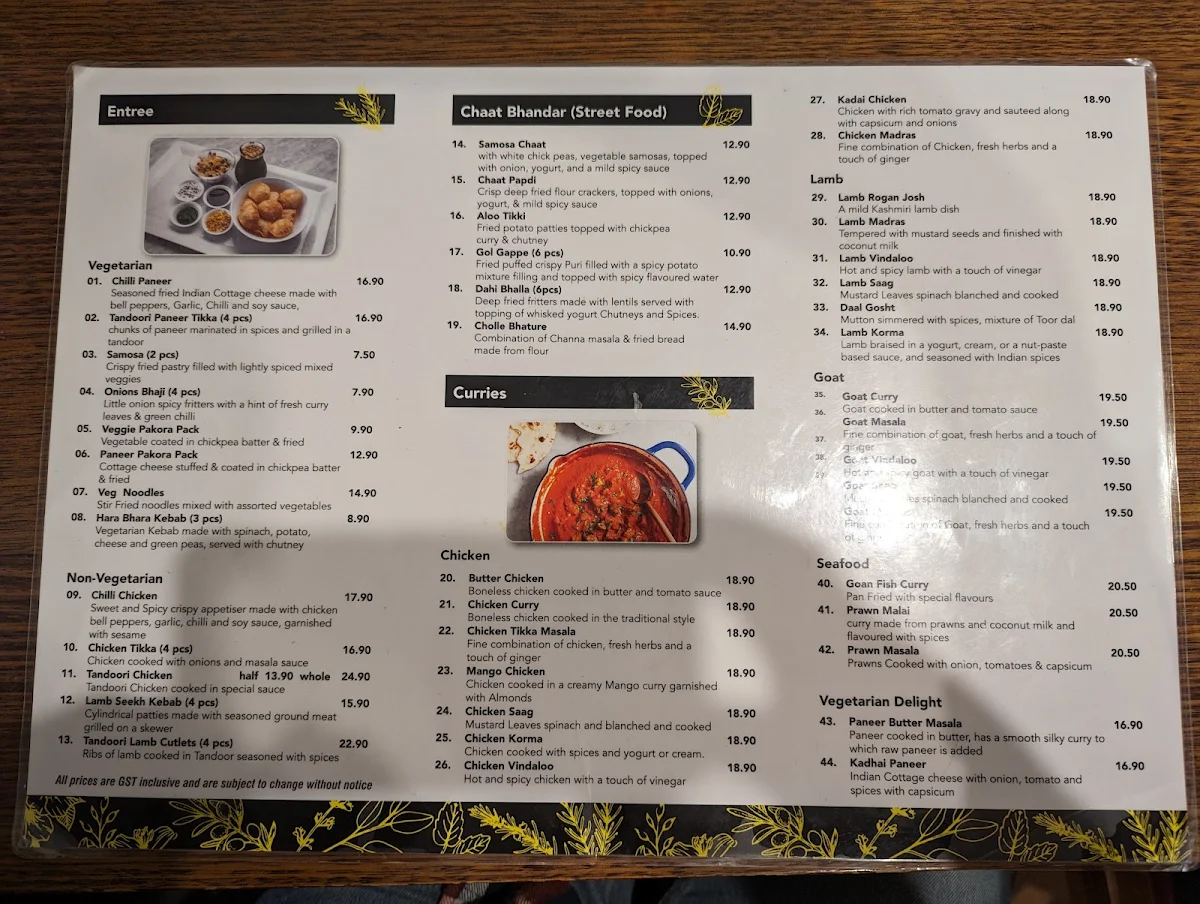 Menu, Gill Family Kitchen