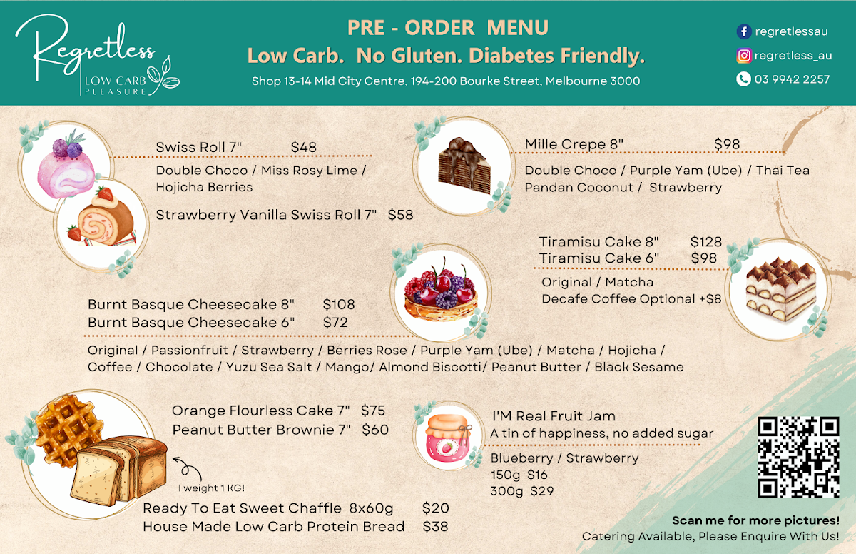 Menu, Regretless - Low Carb Pleasure