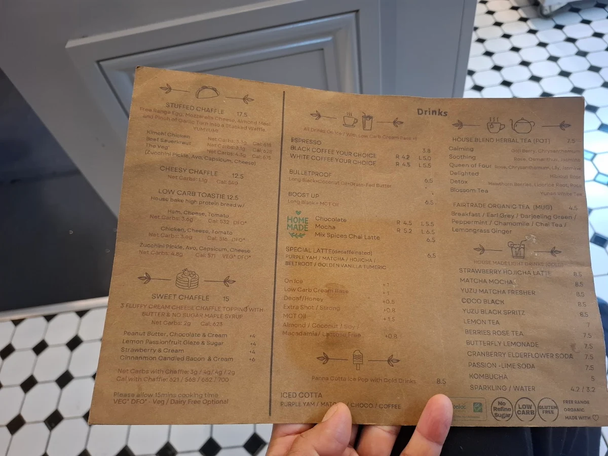 Menu, Regretless - Low Carb Pleasure