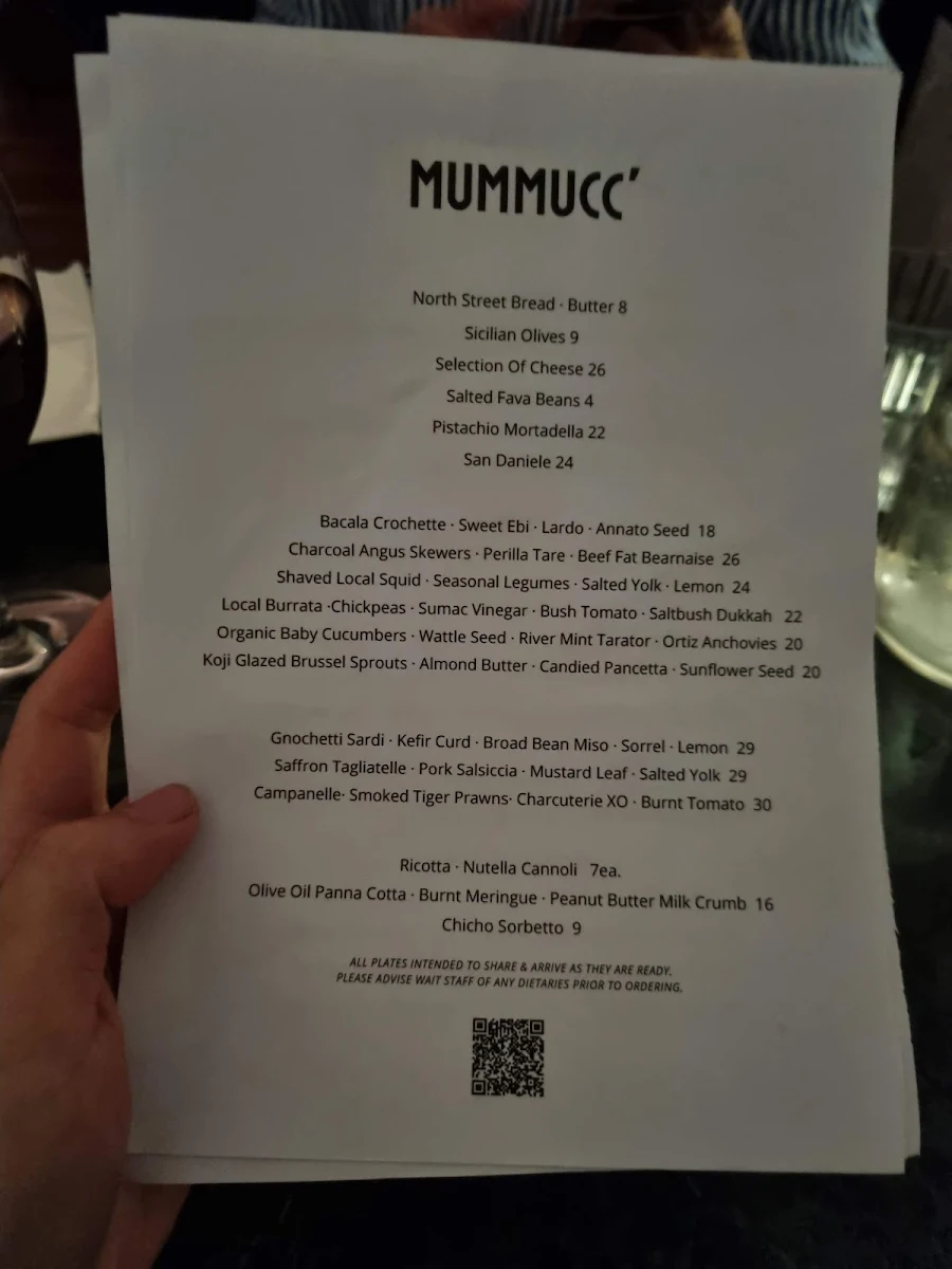Menu, Mummucc'