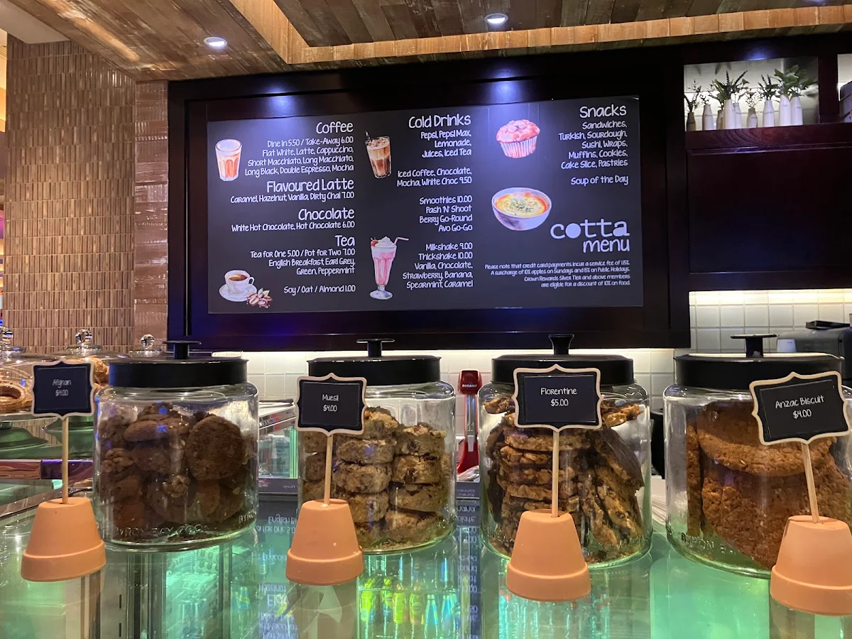Menu, Cotta Cafe