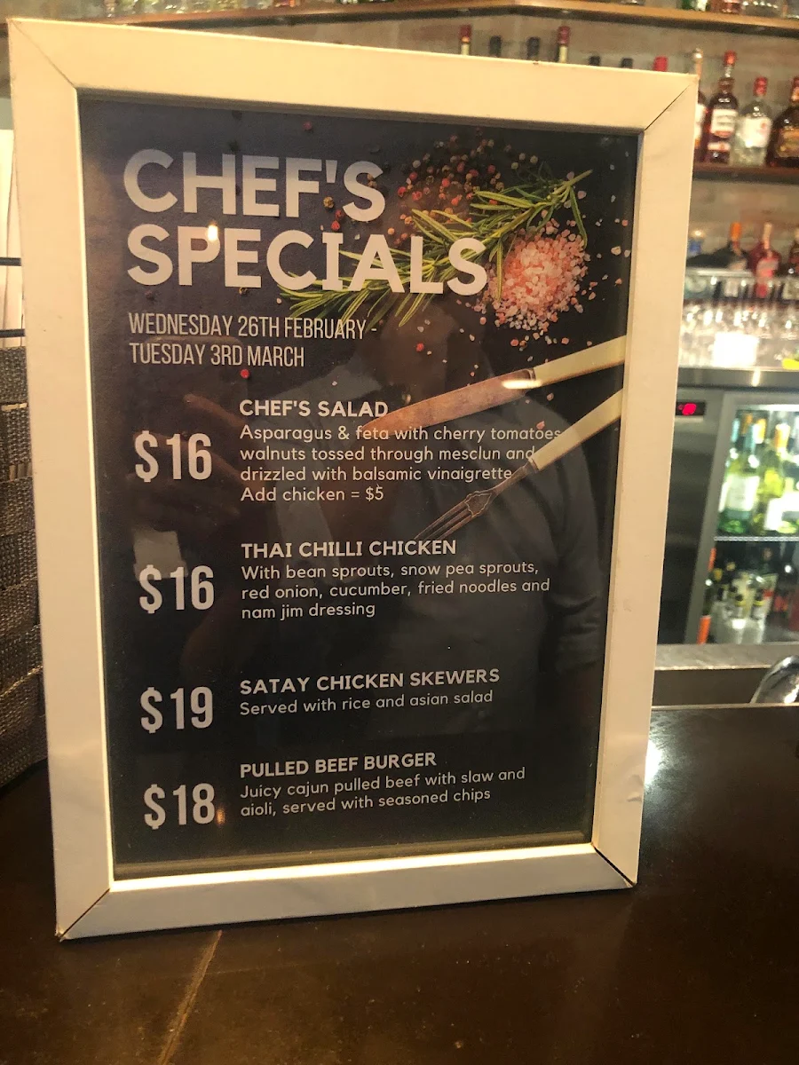 Menu, Stock Exchange Hotel