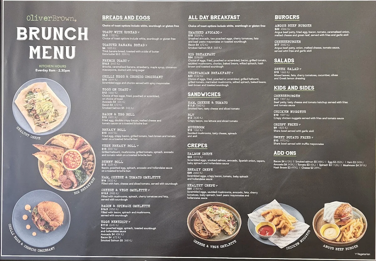 Menu, Oliver Brown