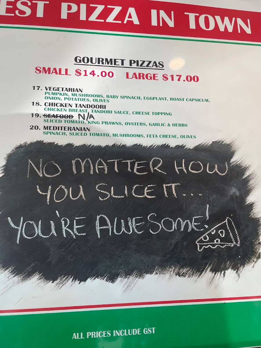 Menu, it's your Pizza