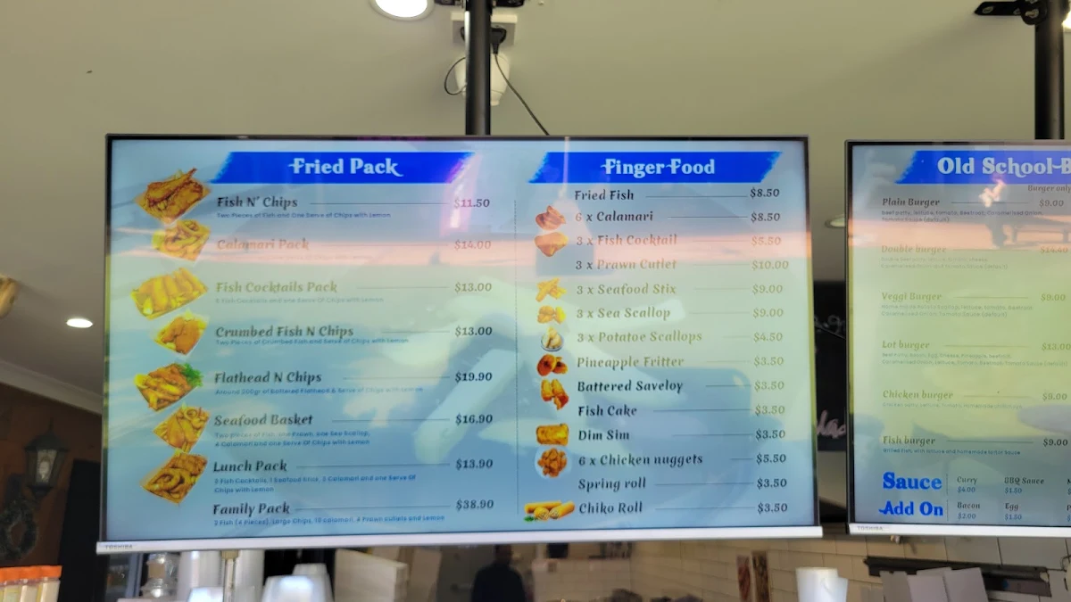 Menu, Old English Fish 'N' Chips Forestville
