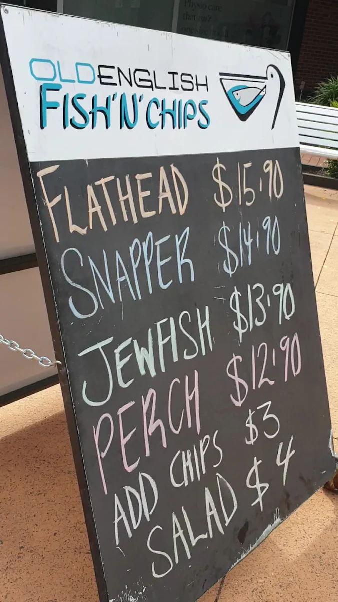 Menu, Old English Fish 'N' Chips Forestville