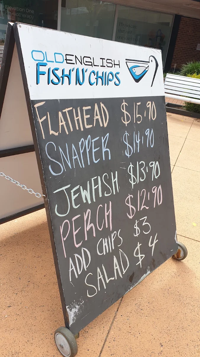 Menu, Old English Fish 'N' Chips Forestville