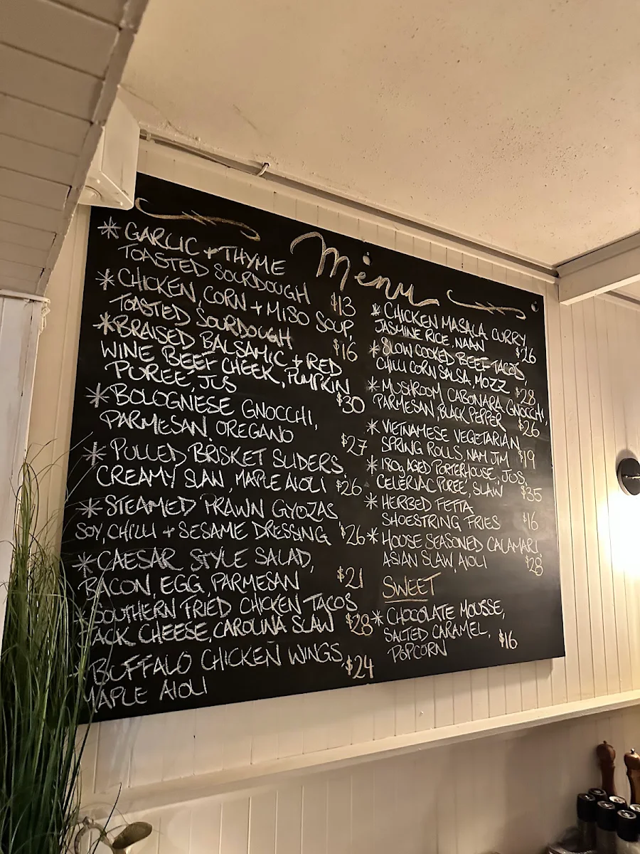 Menu, Black Swan