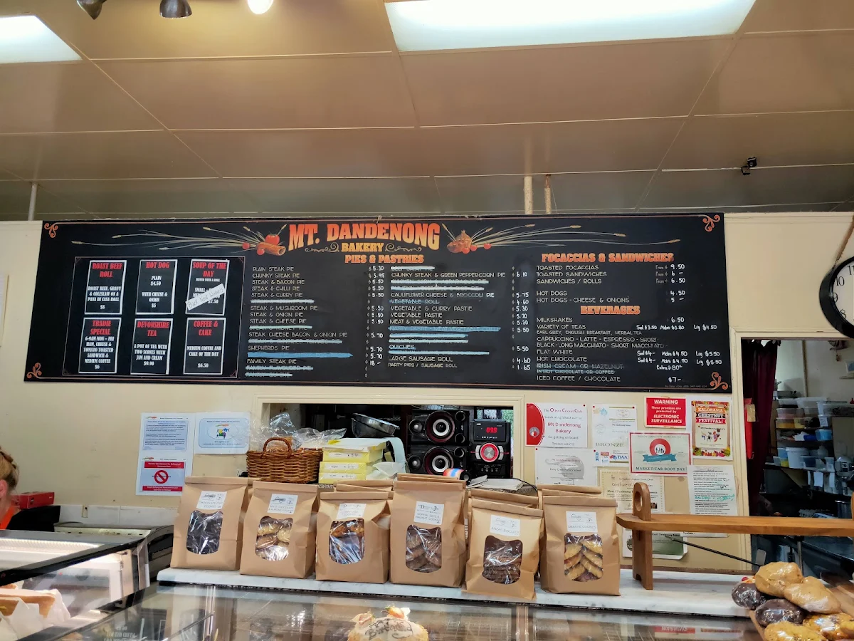 Menu, Mount Dandenong Bakery