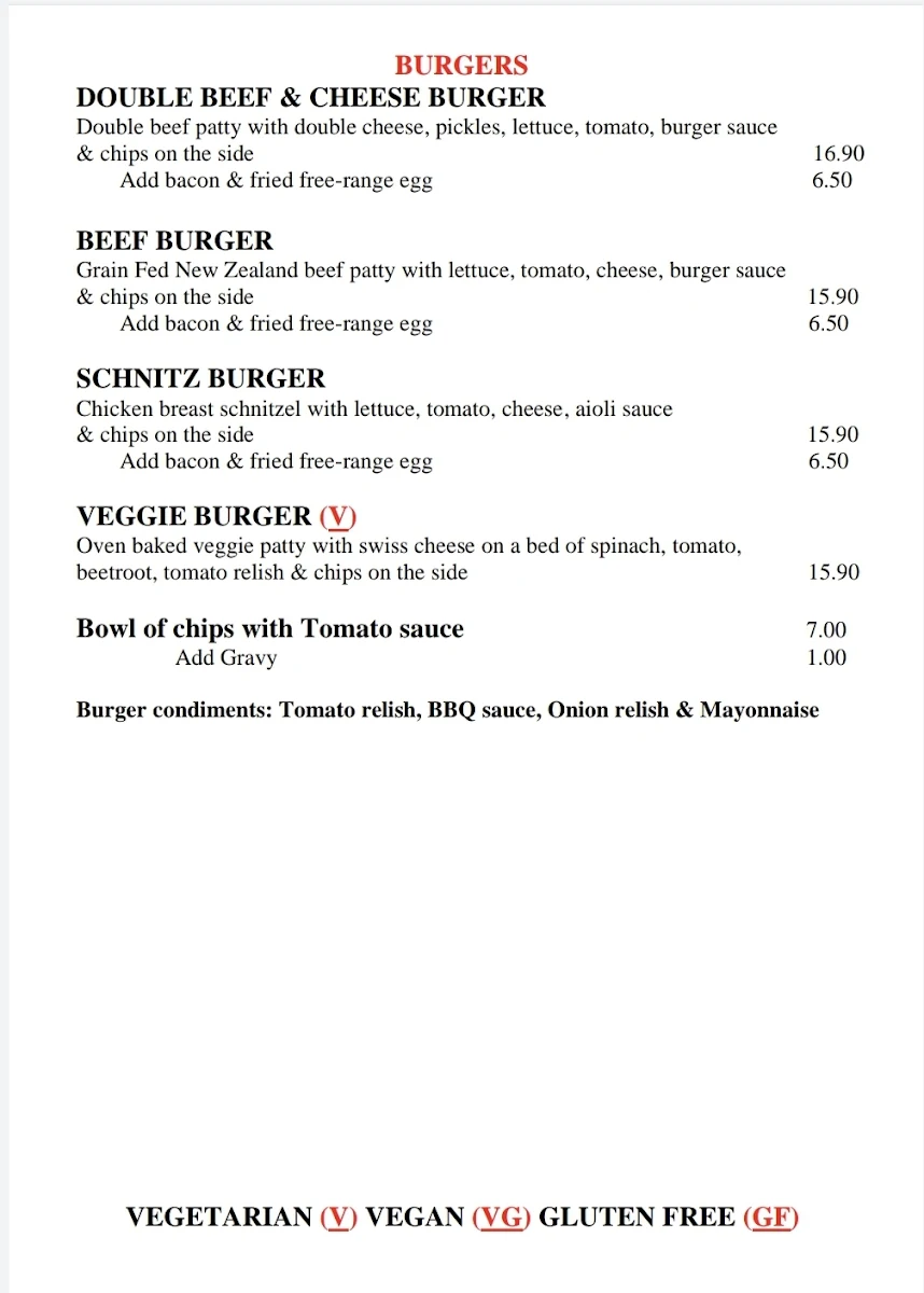Menu, The Window Cnr Cafe