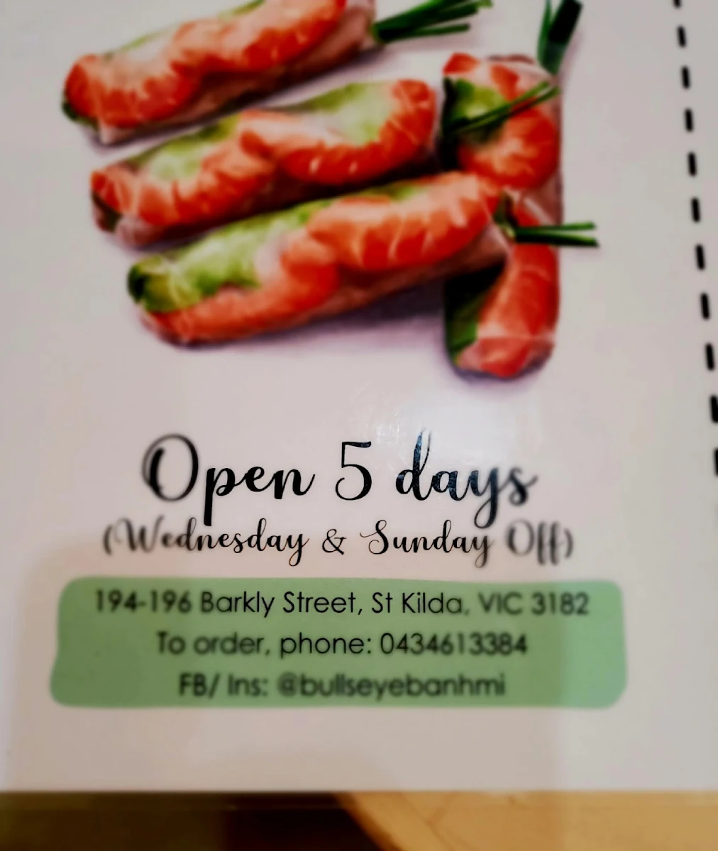 Menu, Bullseye Banh Mi